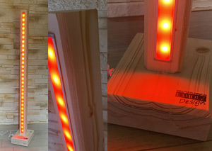 LED-Stehlampe, Holz-LED-Lampe